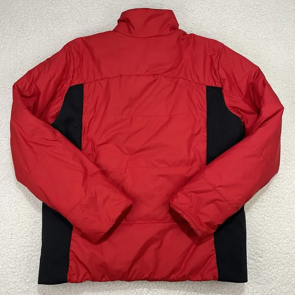Vintage Nike Jacket & Vest 2-Pc Set Women Size M Red‎ Black Coat Puffer Silver